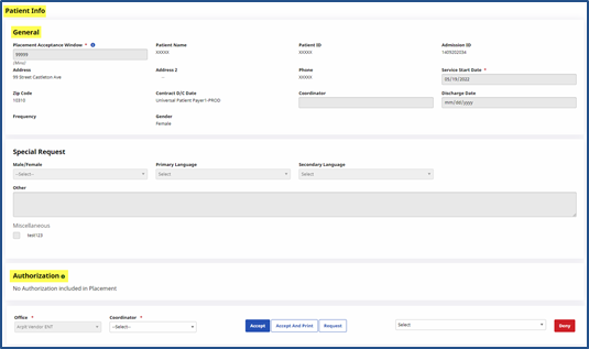 Patient Info Page